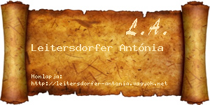 Leitersdorfer Antónia névjegykártya